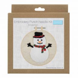 Embroidery Punch Needle Kit With Hoop | Snowman