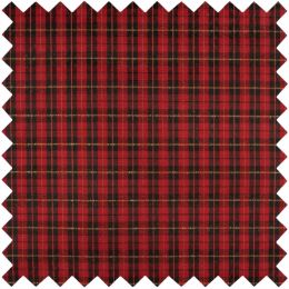 Christmas Fabric Mini Roll 2m x 28cm | Tartan Red, Black & Gold