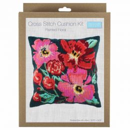Half Stitch - Tapestry Cushion Kit | Painted Floral