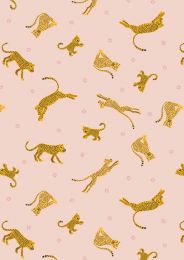 Lewis & Irene Small Things Wild Animals | Leopards & Cheetahs Pale Pink