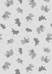 Lewis & Irene Small Things Wild Animals | Elephants & Hippos Light Grey