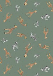 Lewis & Irene Small Things Wild Animals | Giraffes & Zebras Green