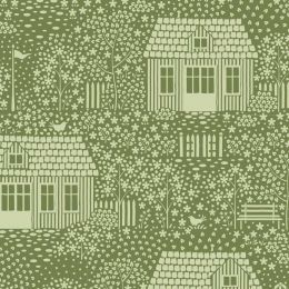Hometown Tilda Fabric | My Neighborhood - Moss