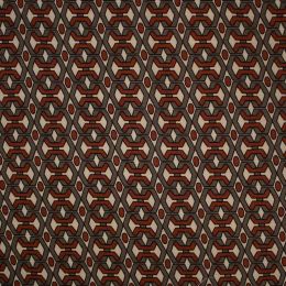 Viscose Twill Fabric | Small Graphic Brown