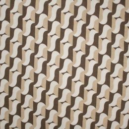 Viscose Twill Fabric | Graphic Wave Sand