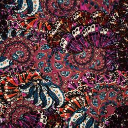 Viscose Jersey Fabric | Floral Fuchsia
