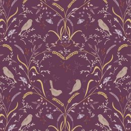 Cassandra Connolly Meadowside Fabric | Bird by Bird Deep Plum