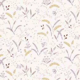 Cassandra Connolly Meadowside Fabric | Grassfield Gathering Light Ecru/Pink