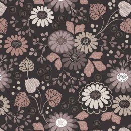 Shinrin Yoku Japanese Lewis & Irene Fabric | Floral Dark Earth