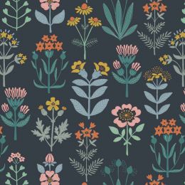 Majolica Lewis & Irene Fabric | Floral Dark Blue
