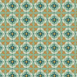 Majolica Lewis & Irene Fabric | Multi Tile Minty Green