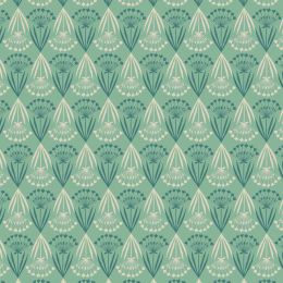 Majolica Lewis & Irene Fabric | Floral Stems Minty Green