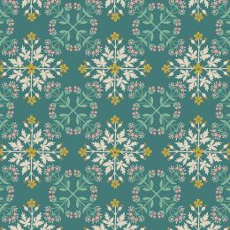 Majolica Lewis & Irene Fabric | Floral Tile Green
