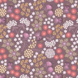 Puffin Bay Lewis & Irene Fabric | Sea Holly Floral Dark Heather