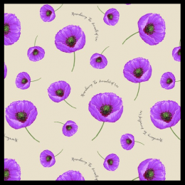 Animals of War Cotton Fabric | Single Poppies Cream