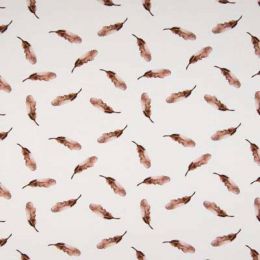 Organic Jersey Fabric | Feathers Camel Brown