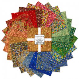Robert Kaufman 10" Fabric Squares | Gustav Klimt Metallic