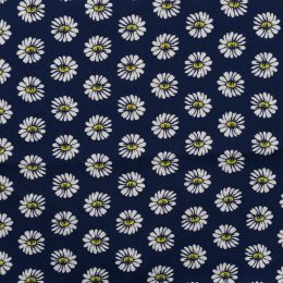 Viscose Challis Fabric | Daisy Navy