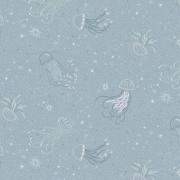 Cassandra Connolly Sound Of The Sea Fabric | Jellyfish Dance Dusky Turquoise