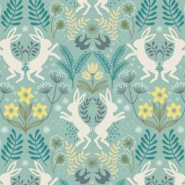 Spring Hare Lewis & Irene Fabric | Spring Hare Duck Egg
