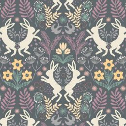 Spring Hare Lewis & Irene Fabric | Spring Hare Grey