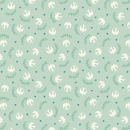 Spring Hare Lewis & Irene Fabric | Swallows Mint