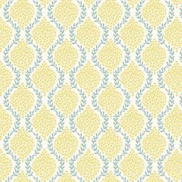 Spring Hare Lewis & Irene Fabric | Floral Trellis Yellow