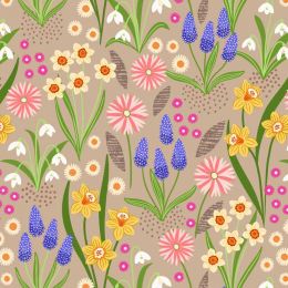 Spring Flowers Lewis & Irene Fabric | Spring Flowers Natural
