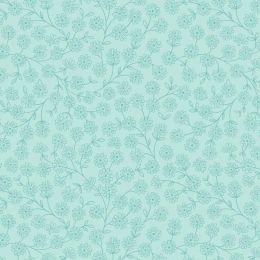 Spring Flowers Lewis & Irene Fabric | Floral Vines Light Aqua