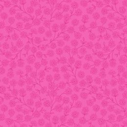 Spring Flowers Lewis & Irene Fabric | Floral Vines Bright Pink