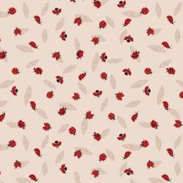 Spring Flowers Lewis & Irene Fabric | Ladybirds Cream