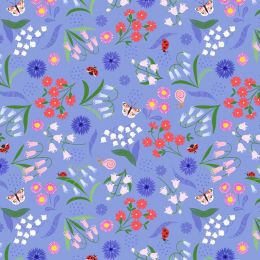 Spring Flowers Lewis & Irene Fabric | Bell Flowers Cornflower Blue
