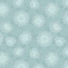 Sunflowers Lewis & Irene Fabric | Sunflowers Pale Blue Mono