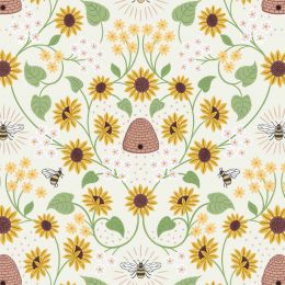 Sunflowers Lewis & Irene Fabric | Bee Hive Cream