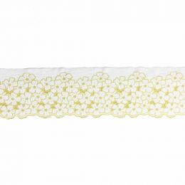Premium Egyptian Cotton Broderie Anglaise Lace - Floral Yellow