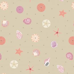 Small Things Coastal Fabric | Seashells Sand