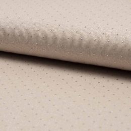 Sparkling Viscose Jersey Fabric | Metallic Dewdrops - Sand