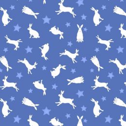 Tomtens Forest Friends Lewis & Irene Fabric | Hares Light Blue