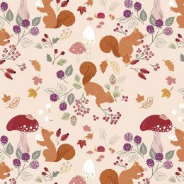 Cassandra Connolly Squirrelled Away Fabric | A Squirrel's Tale Cream