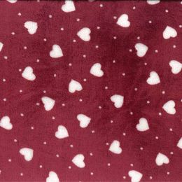 Super Soft Fleece | Hearts & Spots Burgundy