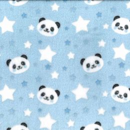 Super Soft Fleece | Panda Star Blue