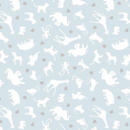 Special Delivery Lewis & Irene Fabric | Animals & Hearts Blue