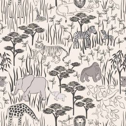 Special Delivery Lewis & Irene Fabric | Animal Parents Cream