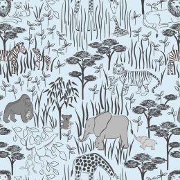 Special Delivery Lewis & Irene Fabric | Animal Parents Blue