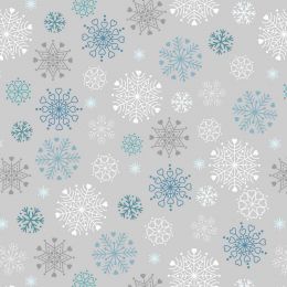 Snow Day Flannel Lewis & Irene | Snowflakes Grey