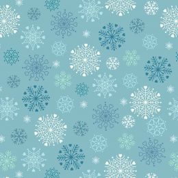 Snow Day Flannel Lewis & Irene | Snowflakes Icy Blue