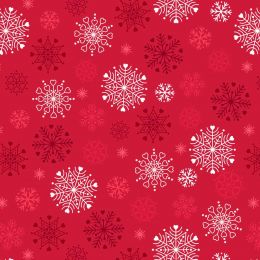 Snow Day Flannel Lewis & Irene | Snowflakes Red