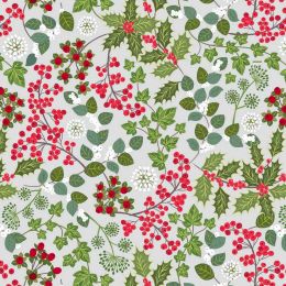 Winter Botanical Lewis & Irene | Holly & Ivy Light Silver With Pearl