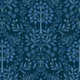 Brensham Lewis & Irene Fabric | Brensham Trees Dark Blue