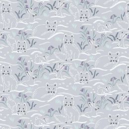 Cassandra Connolly Arctic Adventure Fabric | Haring Around Light Grey Pearl